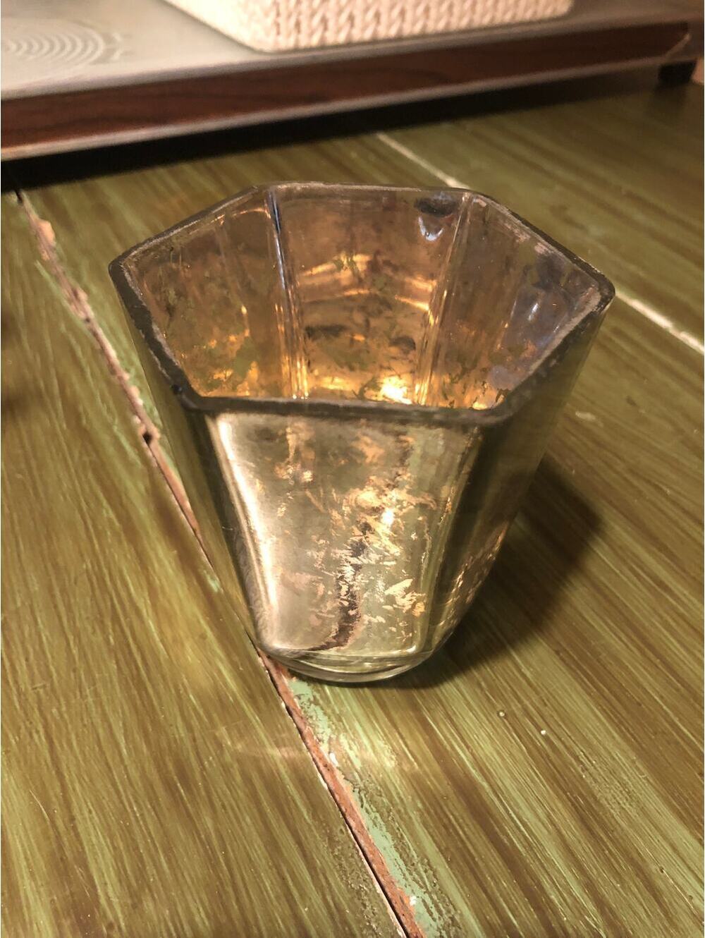 West Elm NEW Mercury Glass Hexagon Tealight Holders Set of 6
